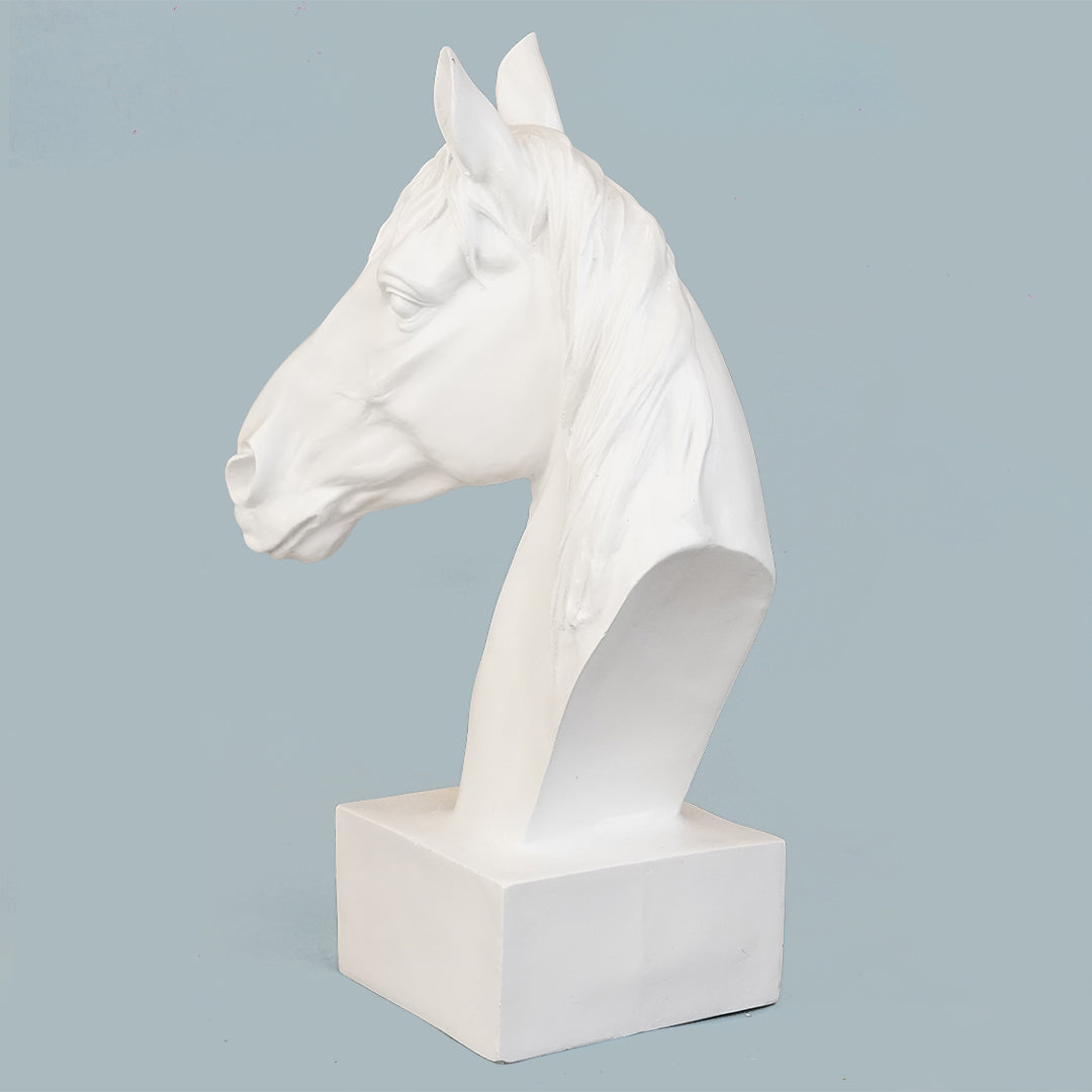 Horse Head Decor Statue - White Edition