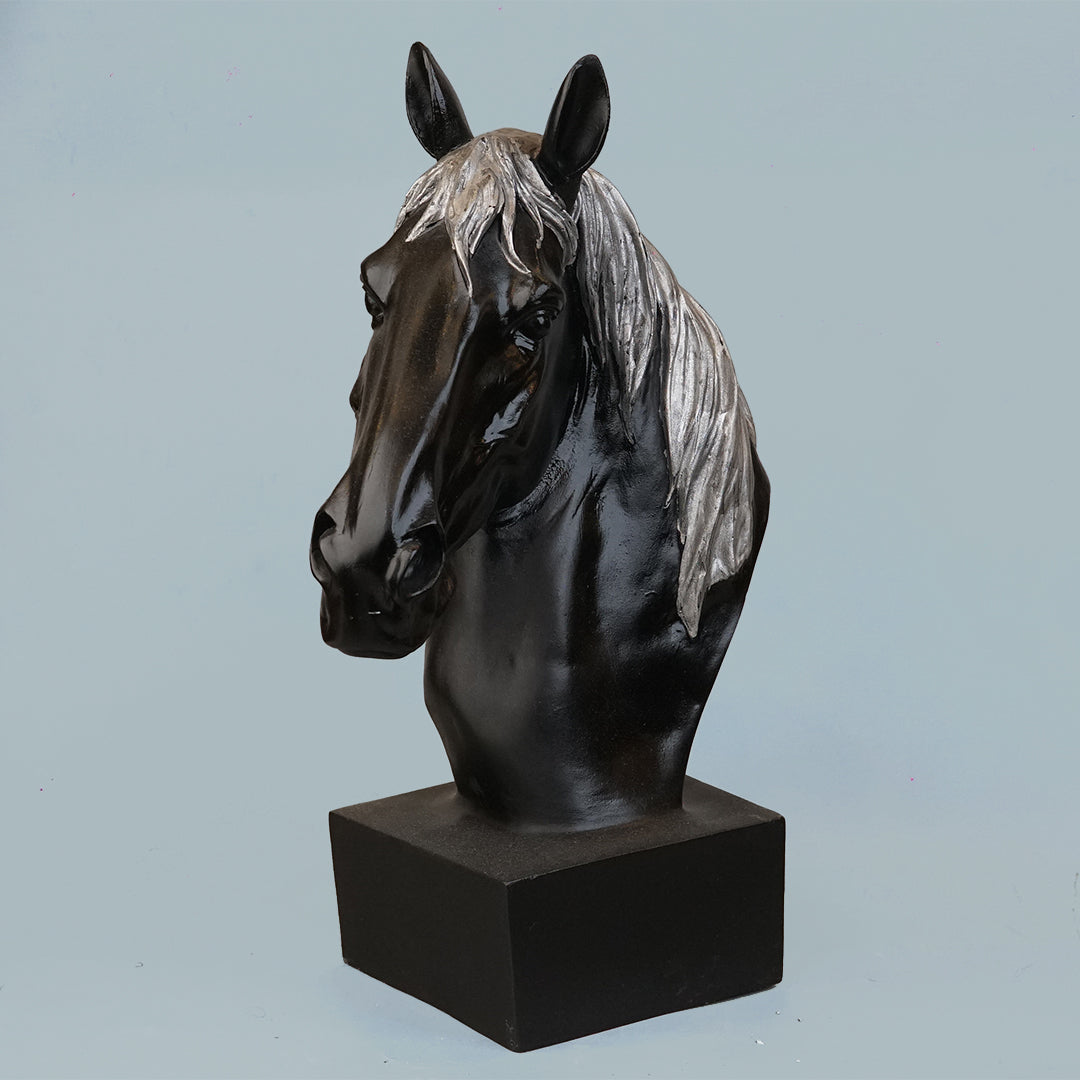 Horse Head Decor Statue - Black Edition
