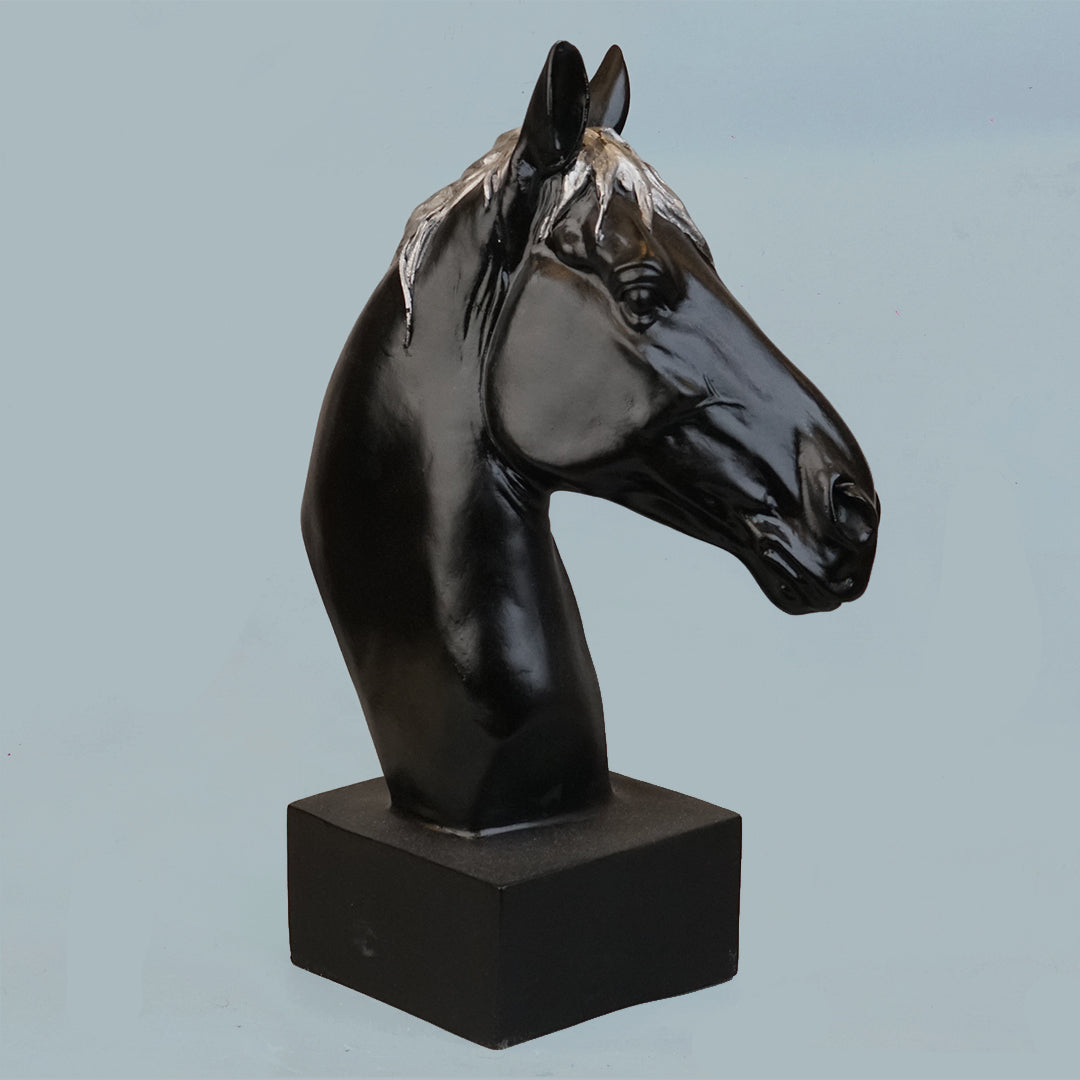 Horse Head Decor Statue - Black Edition