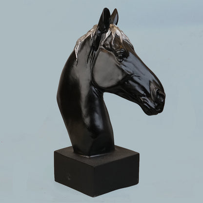 Horse Head Decor Statue - Black Edition