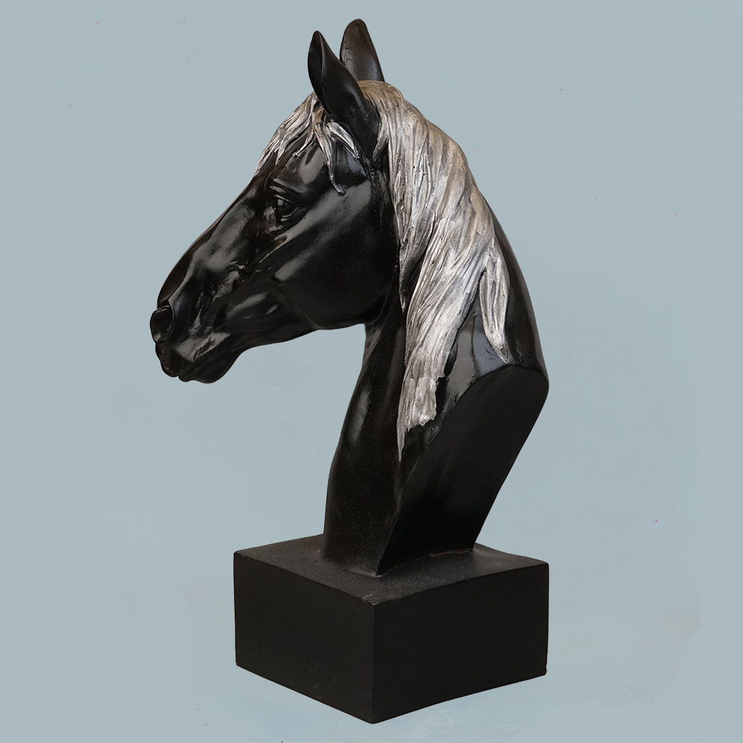 Horse Head Decor Statue - Black Edition