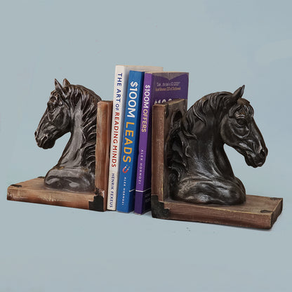 Royal Copper Horse Head Bookends