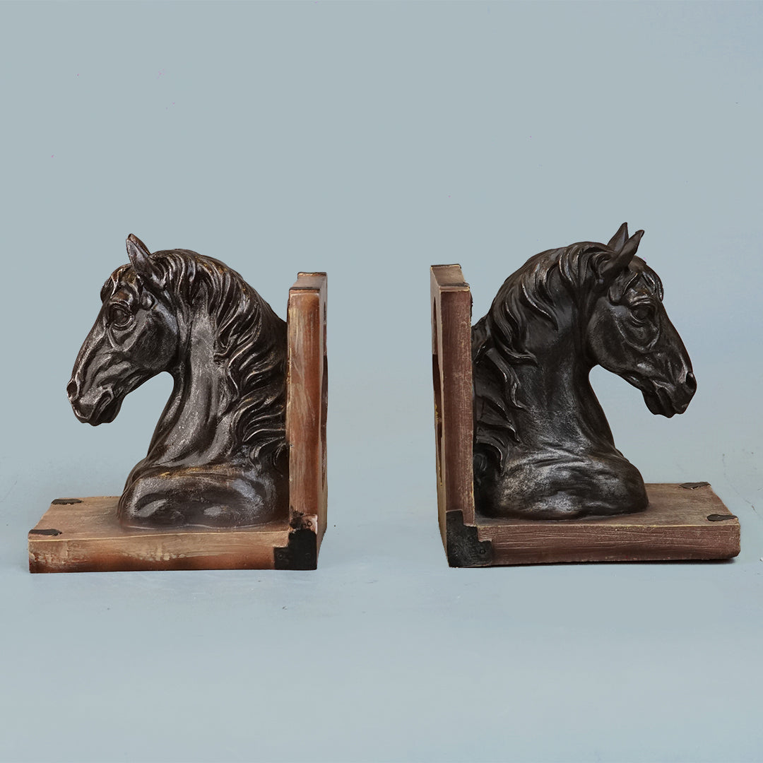 Royal Copper Horse Head Bookends