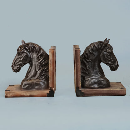 Royal Copper Horse Head Bookends