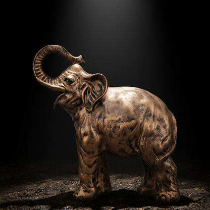 Antique Copper Elephant Sculpture