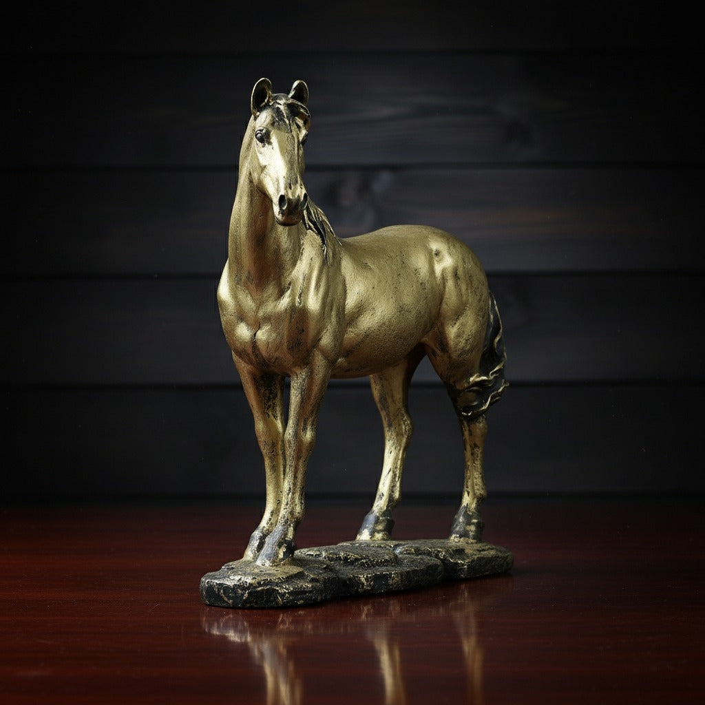 Brass Stalking Feline Decor Statue