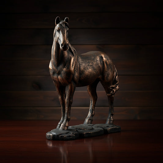 Copper Stalking Feline Decor Statue