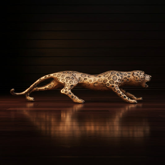 Leopard Decor Statue-antique copper