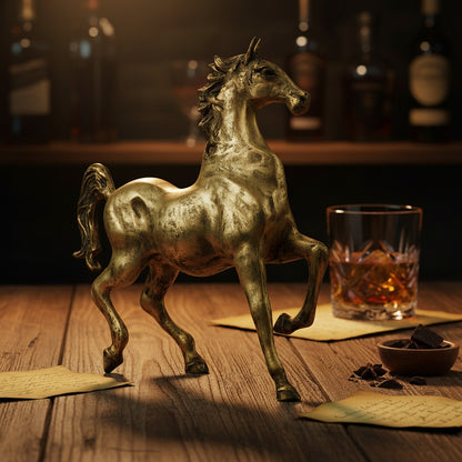 Dynamic Galloping Horse Decor Statue-antique brass