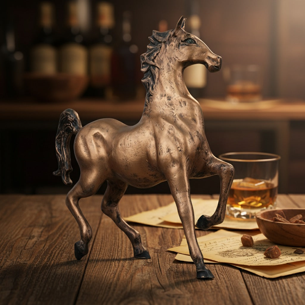 Dynamic Galloping Horse Decor Statue - Antique Copper