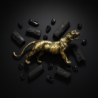 Brass Stalking Feline Decor Statue