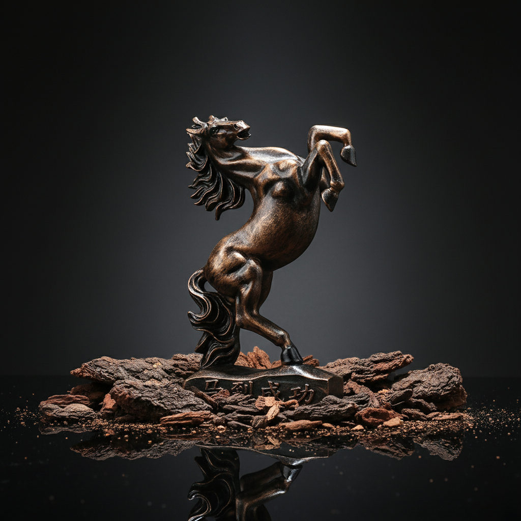 Royal Rearing Horse Decor Statue - Antique Copper