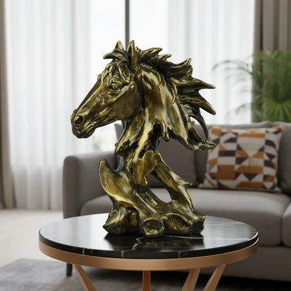 Antique Gold - Abstract Horse Head Decor Statue