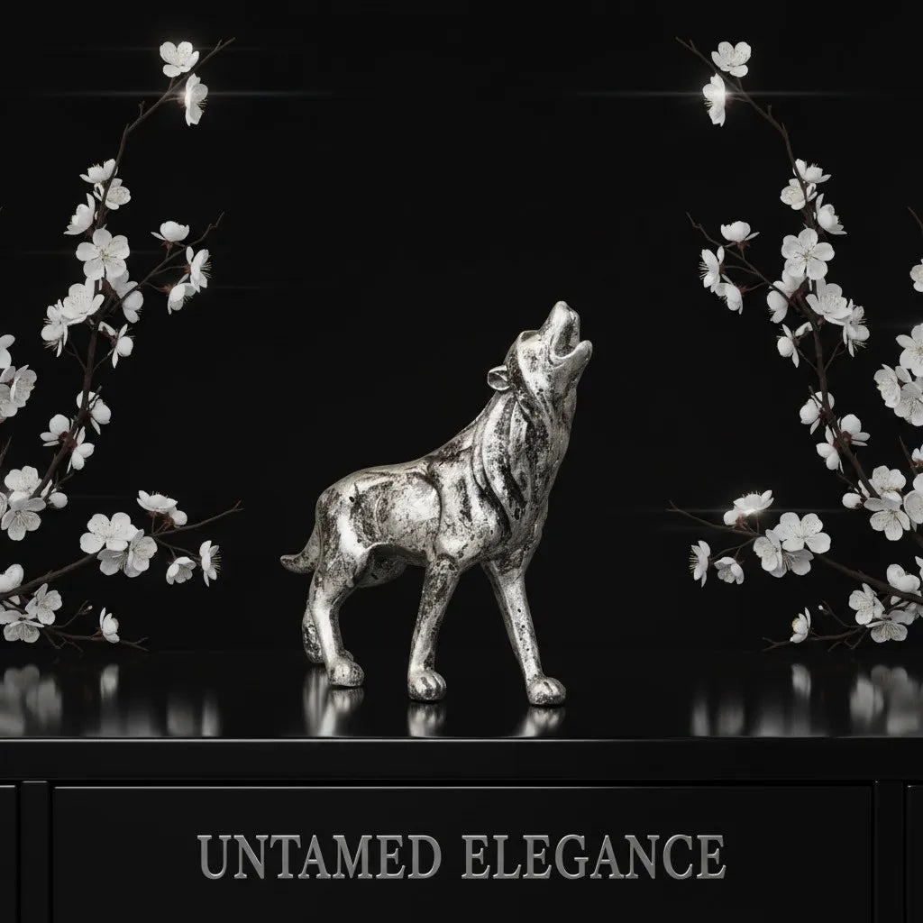 Royal Howling Alpha Wolf - Antique Silver