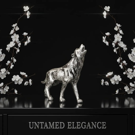 Royal Howling Alpha Wolf - Antique Silver