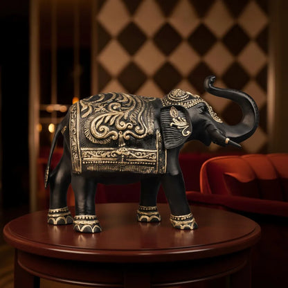 Royal Ceremonial Elephant - Onyx Black & Golden