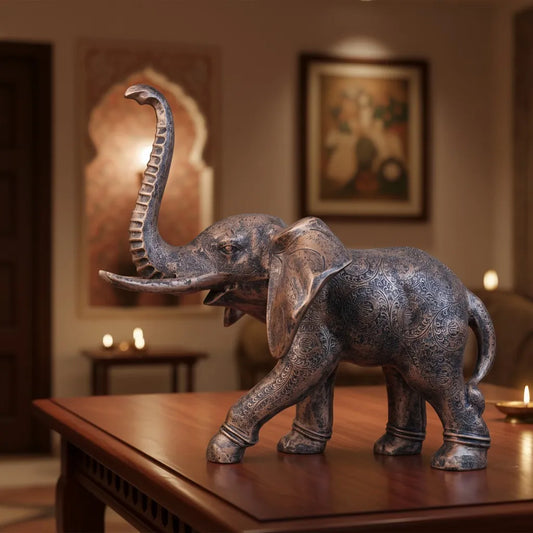 Royal Celestial Winged Elephant - Alabaster Copper Collection