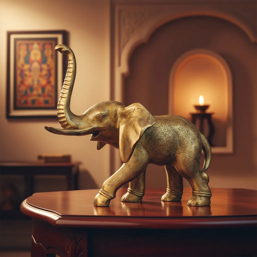 Royal Celestial Winged Elephant - Antique Gold Collection