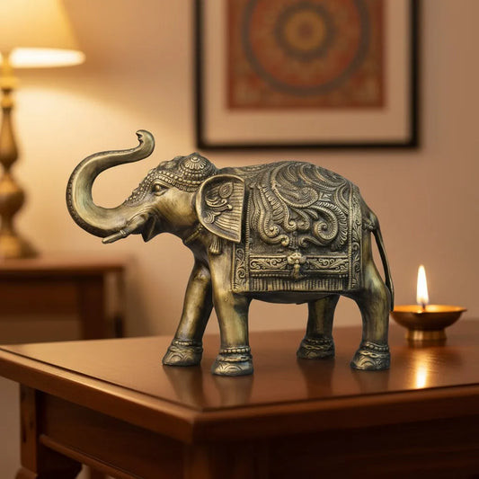 Royal Ceremonial Elephant - Antique Gold Collection