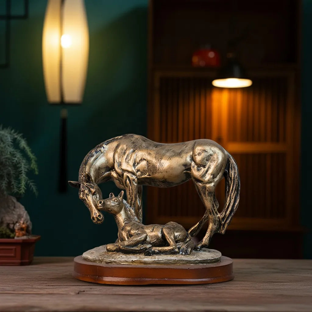 Royal Companionship Statue - Antique Brass Collection