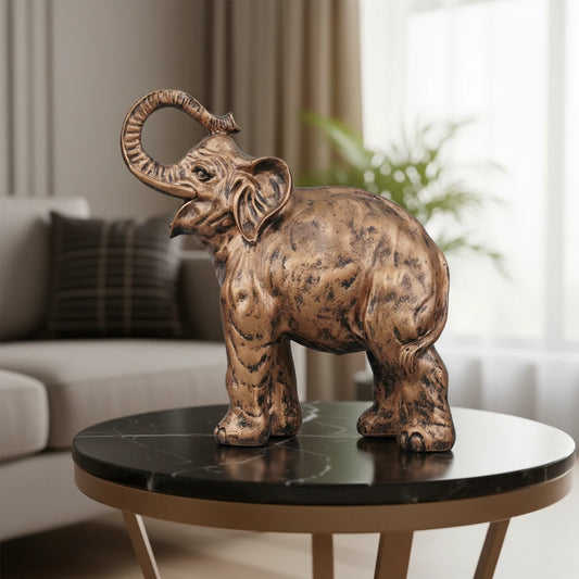 Antique Copper Elephant Sculpture