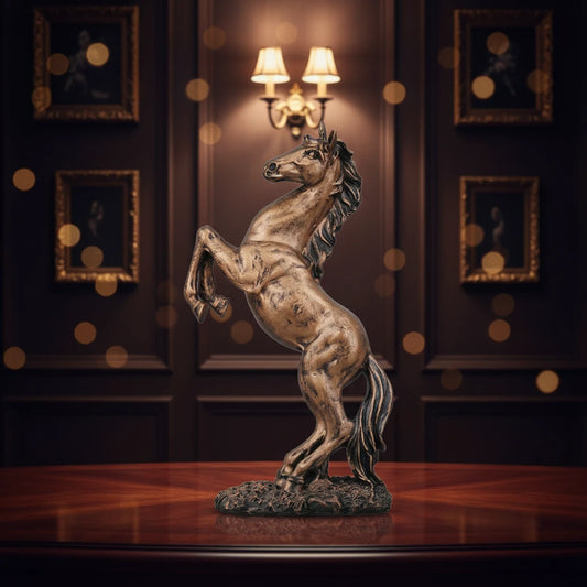 Abstract Horse Bust Decor Statue - Antique Copper