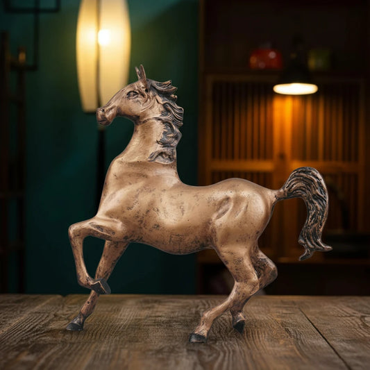 Dynamic Galloping Horse Decor Statue - Antique Copper