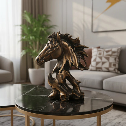 Sophisticated Antique Copper Abstract Horse Head Sculpture