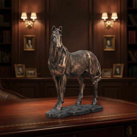 Copper Stalking Feline Decor Statue