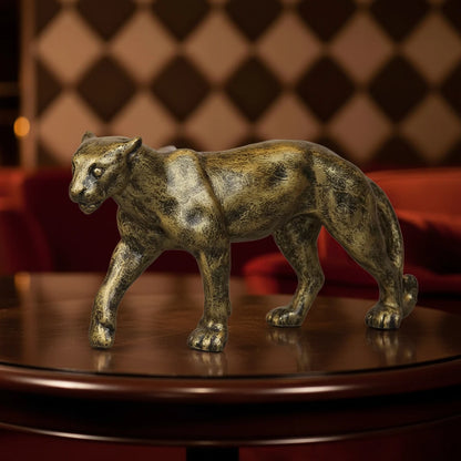 Royal Prowling Jaguar - Antique Brass