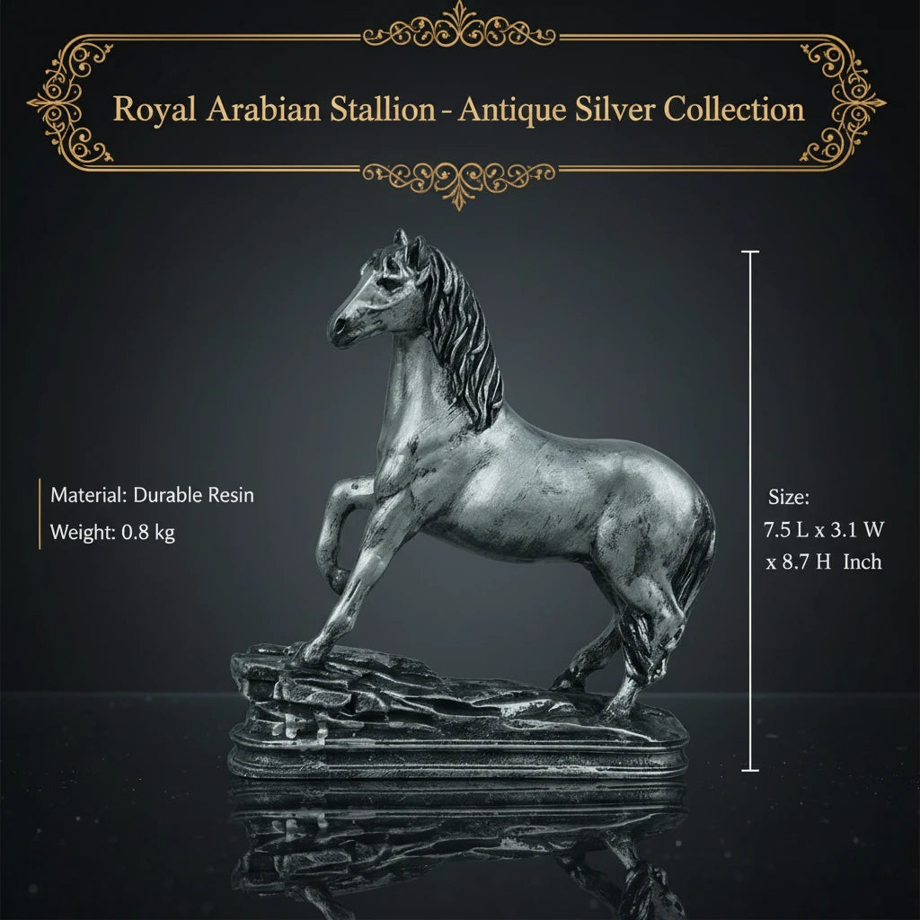 Royal Arabian Stallion - Antique Silver