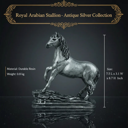 Royal Arabian Stallion - Antique Silver