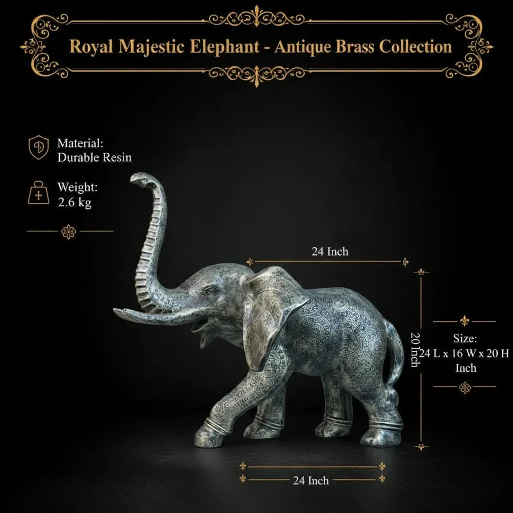Royal Majestic Elephant - Antique Brass Collection