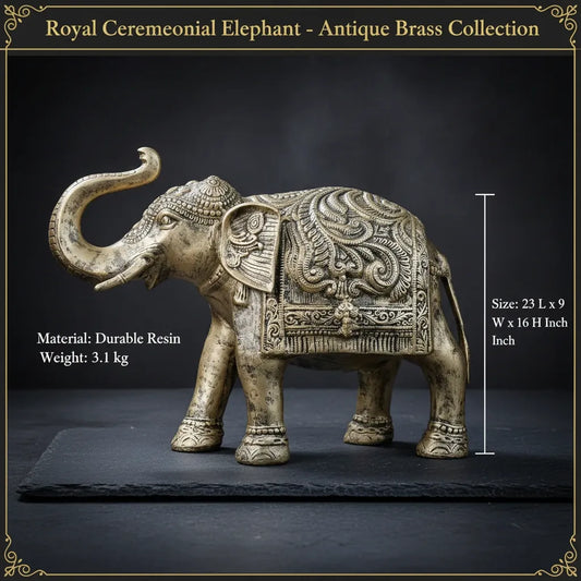 Royal Ceremonial Elephant - Antique Brass Collection
