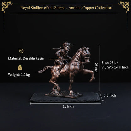 Royal Stallion of the Steppe - Antique Copper Collection