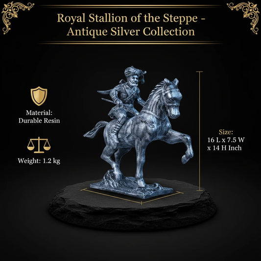 Royal Stallion of the Steppe - Antique Silver Collection