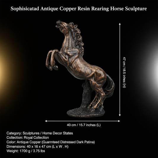 Grand Rearing Horse Decor Statue-antique copper