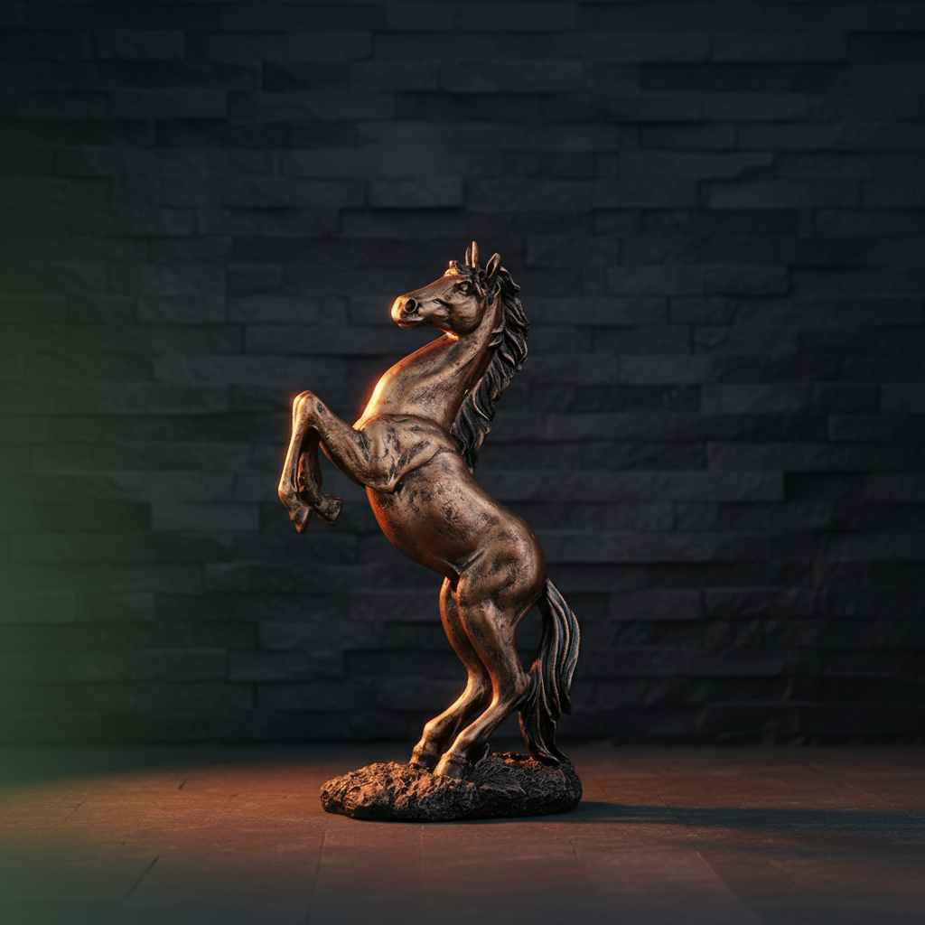 Abstract Horse Bust Decor Statue-antique copper