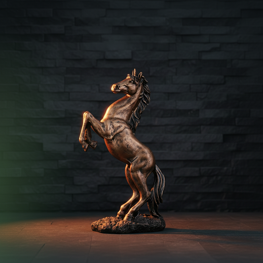 Abstract Horse Bust Decor Statue-antique copper
