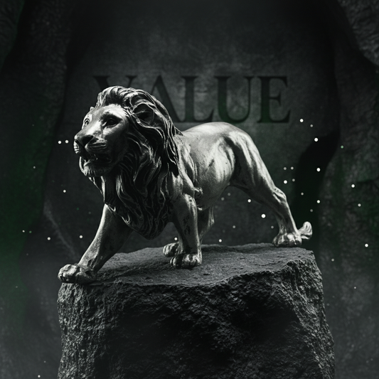 Majestic Stalking Lion Decor Statue-antique silver