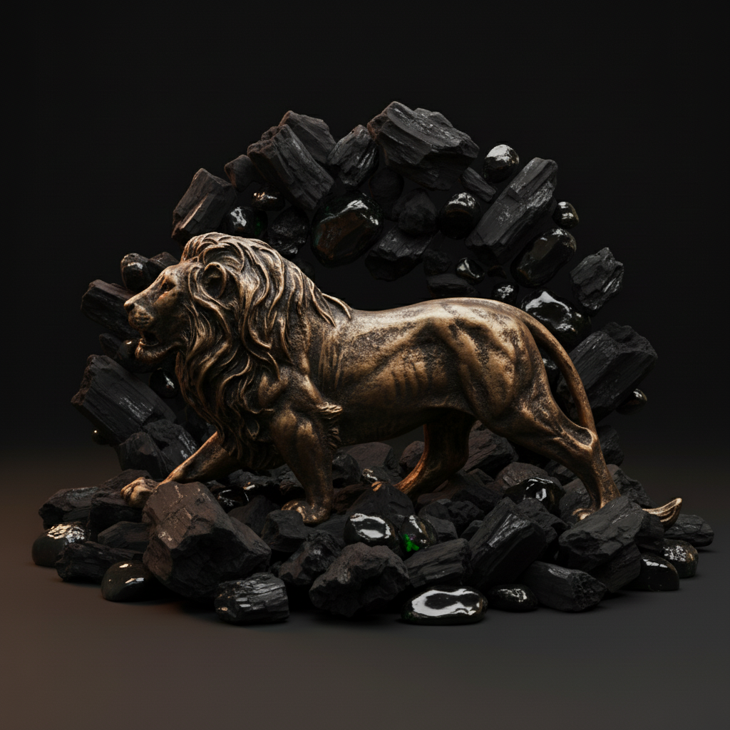 Majestic Stalking Lion Decor Statue-antique copper