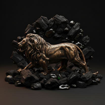 Majestic Stalking Lion Decor Statue-antique copper