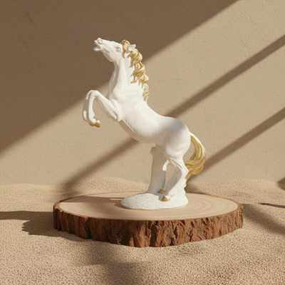 Royal Stallion of the Steppe - White