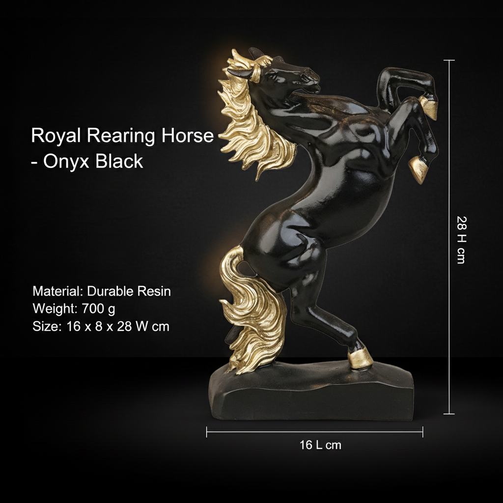 Royal Rearing Horse - Onyx Black