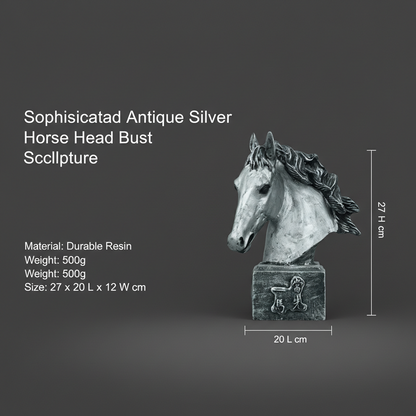 Sophisticated Antique Copper Resin Rearing Horse Sculpture - Antique Silver