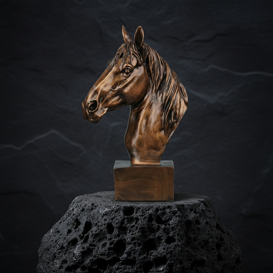 Horse Head Decor Statue - Antique Copper