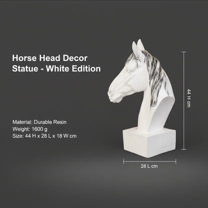 Horse Head Decor Statue - White Edition