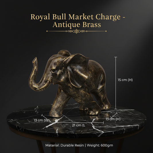 Royal Bull Market Charge - Antique Brass