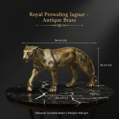 Royal Prowling Jaguar - Antique Brass