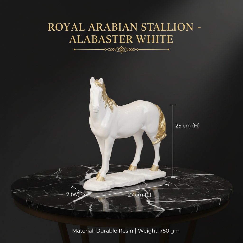 Royal Arabian Stallion - Alabaster White